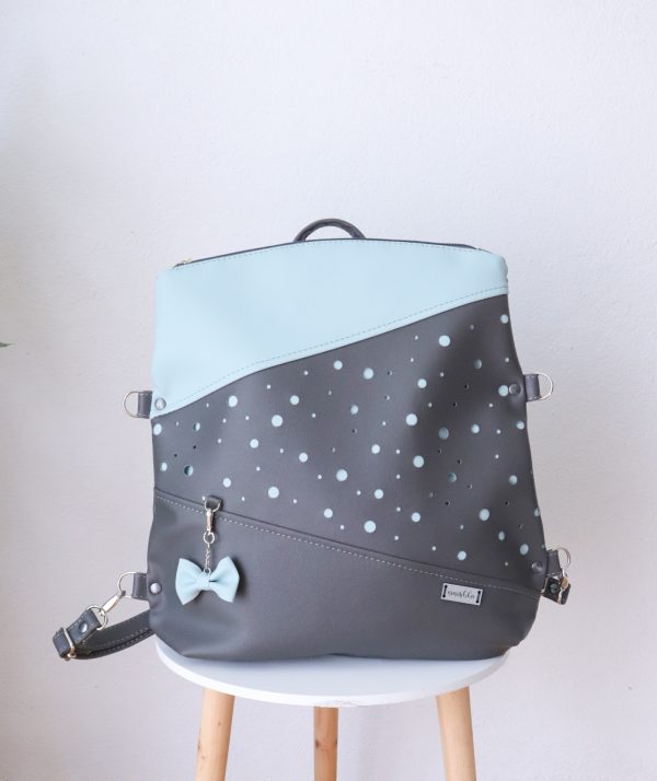 Torba 2v1 - temno siva z mint